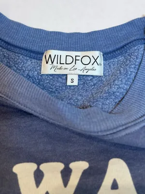 Wildfox Always Hungry Baggy Beach Jumper S Blue Graphic Y2K Sweatshirt Oversized thumbnail 6