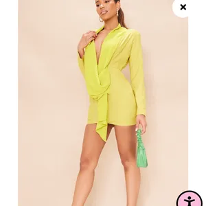 Olive Chiffon‎ Drape Detail Long Sleeve Bodycon Dress size 4 thumbnail 2