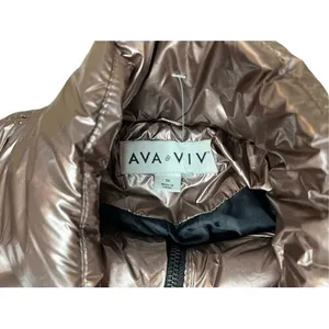 Ava &‎ Viv Plus Size Copper Metallic Puffer Coat 1X NWOT Outerwear Winter thumbnail 3