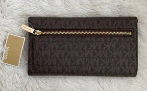 Michael Kors Brown Jet Set Travel Large Trifold Wallet thumbnail 2