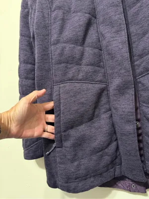 The North Face Women's Purple Quilted Hooded Jacket L thumbnail 2