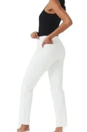 NWT SPANX On-the-Go Ankle Slim Straight Pants Classic White thumbnail 3