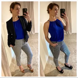 Express Blouse Royal Blue Sleeveless Small Office Preppy Bright Classy thumbnail 6