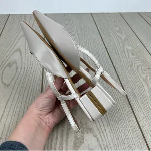 Journee Collection Paislee Women's Square Toe Slingback Flats 6.5 Beige $85 thumbnail 4