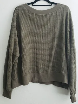 Pink Lily Waffle Knit Long Sleeve Sweater thumbnail 5
