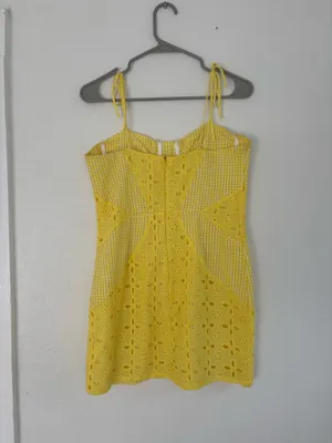 Yellow Eyelet Dress thumbnail 4