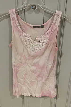 Apt. 9 Pink and white tie dye tank top size medium thumbnail 1