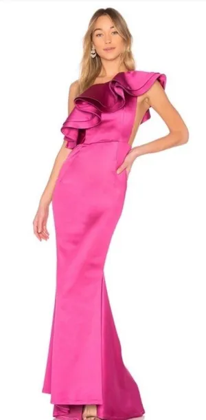 Michael Costello Revolve x Joey gown in Magenta, XS thumbnail 1