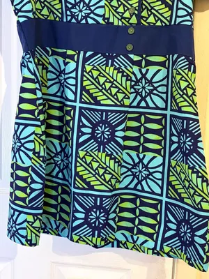 Polynesian Puletasi Blue Green for Women. Measurements in description thumbnail 10