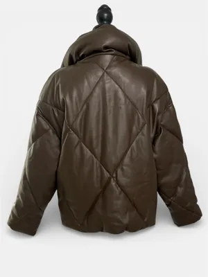 Abercrombie & Fitch Oversized Vegan Leather Diamond Puffer Sz M thumbnail 8
