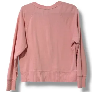 Gap women's henley pullover sweatshirt peachy pink Melba size medium preloved thumbnail 4
