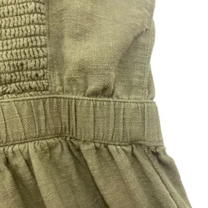 Aerie Olive Cotton Smocked Romper XS Pockets Cami thumbnail 11