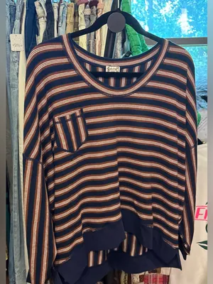 NWT Free People FP Intimately Make It Happen Pullover - brown / navy - XS thumbnail 8