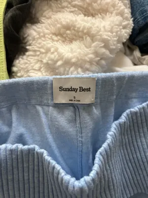 Sunday Best Aritzia blue fold over leggings thumbnail 3