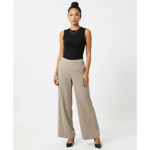 Yansi Fugel Tan Straight Leg Trouser Pants 6 thumbnail 6