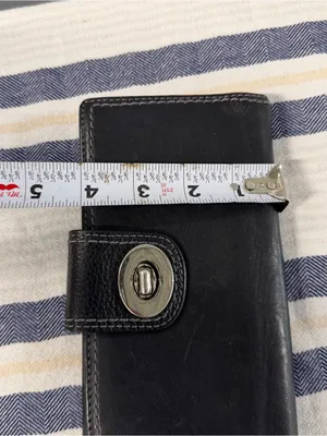 Coach Black Leather Turnlock Checkbook Wallet Organizer Long Bifold thumbnail 8