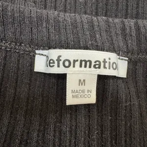 Reformation Billie Knit Top Ribbed Cropped Black Long Sleeve Medium $98 thumbnail 8