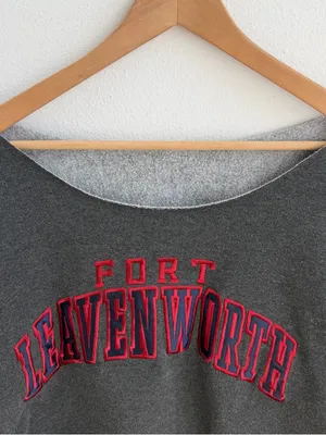 Fort Leavenworth Off the Shoulder Cropped Sweatshirt thumbnail 3