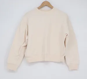 A New Day Cream Crewneck Sweatshirt Womens Medium Dropped Shoulder Ribbed Trim thumbnail 1
