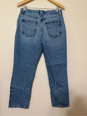 Good American Straight Leg High-Rise Denim Jeans - Light Blue Wash thumbnail 3