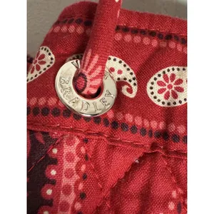 Vera Bradley Backpack Womens Red Pink Paisley Quilted Cotton‎ Drawstring Bag thumbnail 4