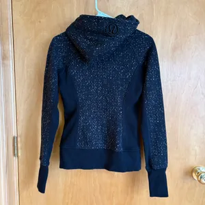 Lululemon‎ Scuba Hoodie Women 4 Black Speckled Rose Gold Full Zip Fleece thumbnail 2