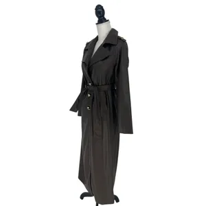 Wyld Blue Faux‎ Leather Trench Coat Dark Chocolate Size XS thumbnail 7