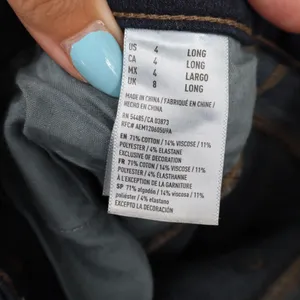 American Eagle Jeans Womens 4 Long Super Stretch X4 Dark Blue Skinny Excellent thumbnail 3