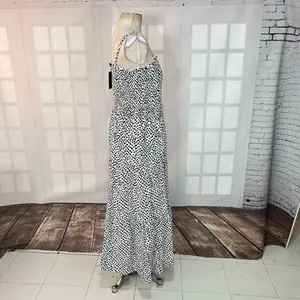 City Chic NWT Black White Corina Spot Sleeveless Smocked Maxi Dress Size S/16 thumbnail 5