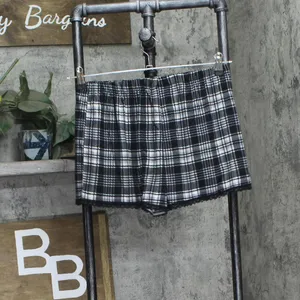 NEW Pillow Talk Womens 2-Piece Lace Trim Plaid Pajama Set Black Multi M thumbnail 5