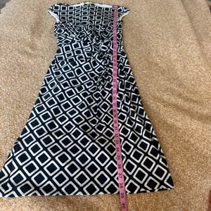 Lauren Ralph Lauren‎ Navy White Geometric Square Twist Waist Sheath Dress 4 thumbnail 5