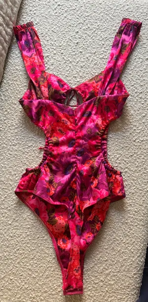 For Love & Lemons Pink floral patterned bodysuit thumbnail 5