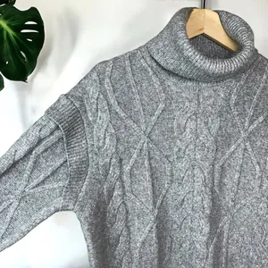 Elie Tahari Chunky Cable Knit Turtleneck Ski Sweater thumbnail 7