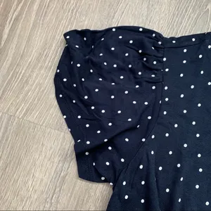 NWT LOFT Dark Blue Polka Dot Shirt thumbnail 3