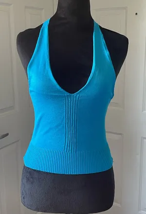 Body By Michelle Ribbed Tie Neck Halter Top thumbnail 1