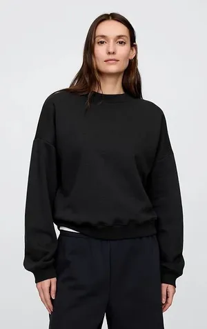 GAP Black Relaxed Wedge Crewneck Sweatshirt thumbnail 1