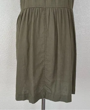 Universal Threads Linen Blend Olive Green Short Sleeves Shift Dress, Sz Large thumbnail 10