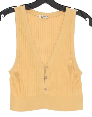 Free People Crop Top Y2K Cottage Preppy Ribbed Minimalist 90s Academia Medium thumbnail 1