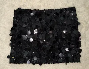 Edikted Sabina Black Low-Rise Sequin Mini Skirt Size XS Black thumbnail 1