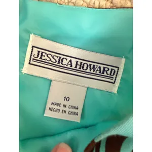 Y2K 2000s Turquoise Brown Swirl A-Line Dress Jessica Howard NWT 10 thumbnail 4