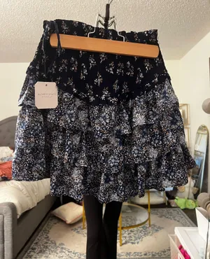 Altar'd State Blue Floral Mini Skirt thumbnail 5