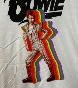 David Bowie Ziggy Stardust Rainbow Starman Rock Tee XL thumbnail 2