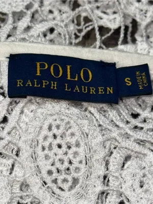Polo by Ralph Lauren Women’s Size S White Crochet Lace Short Sleeve Blouse Top thumbnail 6