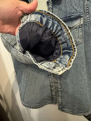 Excuse Denim Jacket Size Small Blue thumbnail 8