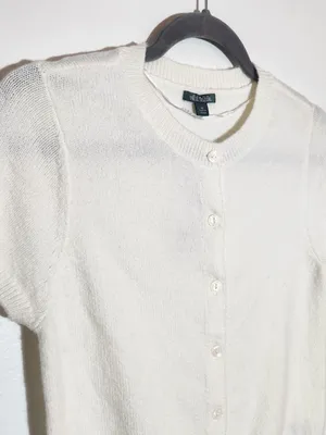 Wild Fable Cream Short Sleeve Button Down Cardigan Sweater Size XS NWT thumbnail 3