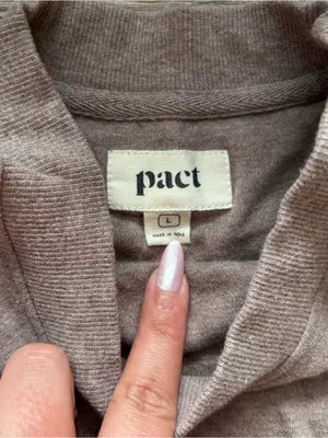 Pact Women's Brown 100% Organic Cotton Muscle Tank Casual Fall Summer Sz L Top thumbnail 3