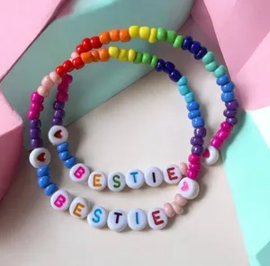 Rainbow Beaded Friendship Bracelet Set Of 2 Multiple thumbnail 1