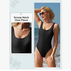 Summer Mae Women's One Piece Retro U Back Swimsuits Tummy Control Padding Bathing Suit High Cut Swimwear thumbnail 4