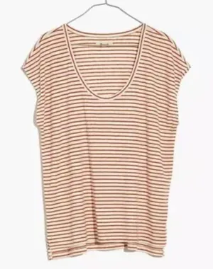 Madewell Women's Linen Blend U Scoop Tee ND798‎ thumbnail 1