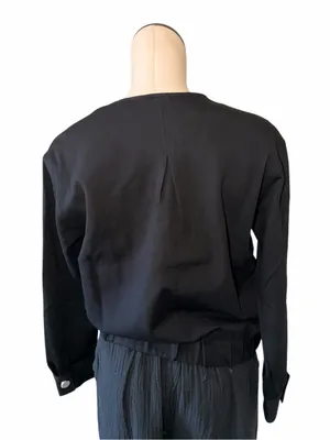 NWT $228 Spanx Women's Ponte Bomber Jacket Long Sleeve Classic Black Small thumbnail 4
